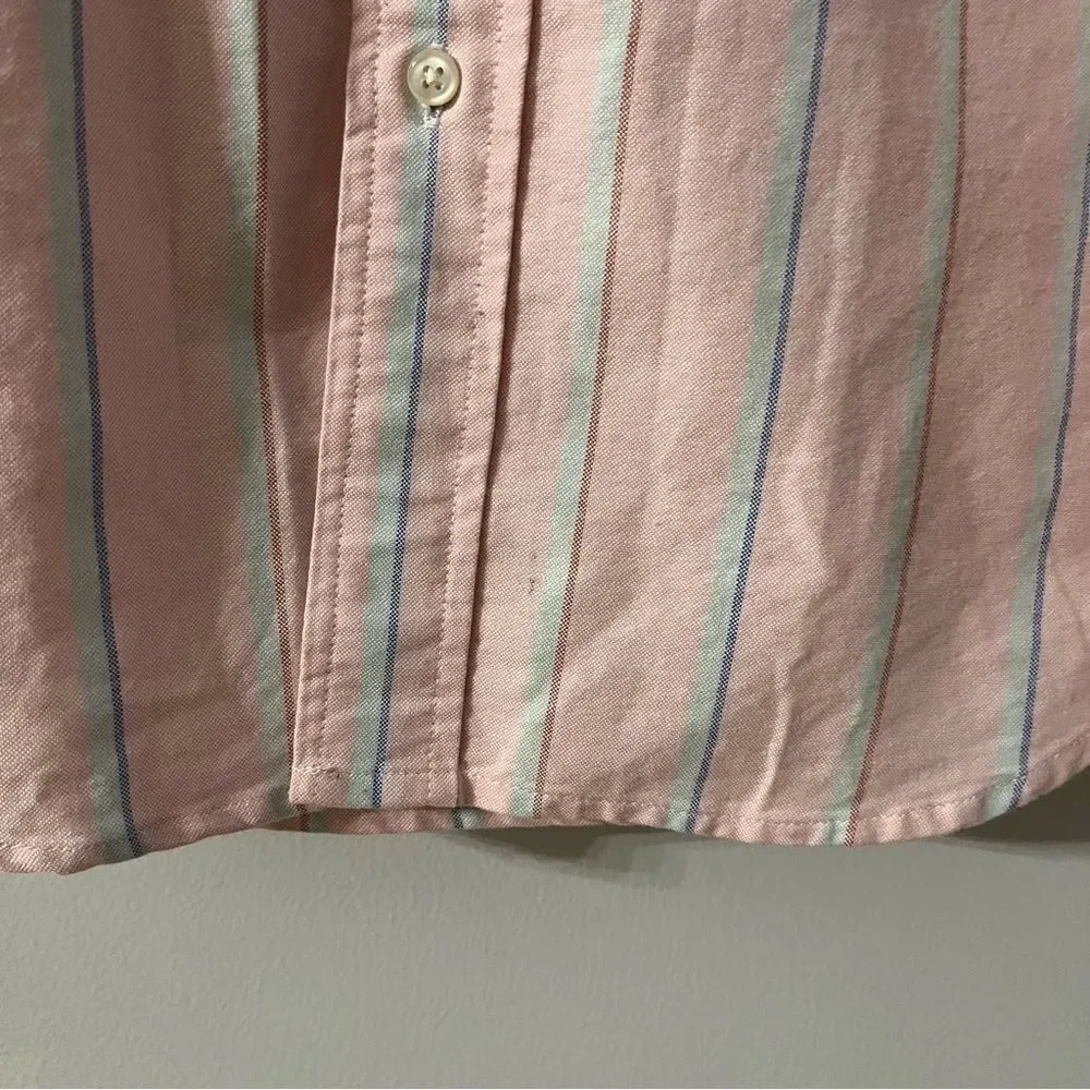 J Crew Relaxed Fit Washed Cotton Poplin Shirt Button Front Mens Size Smalll